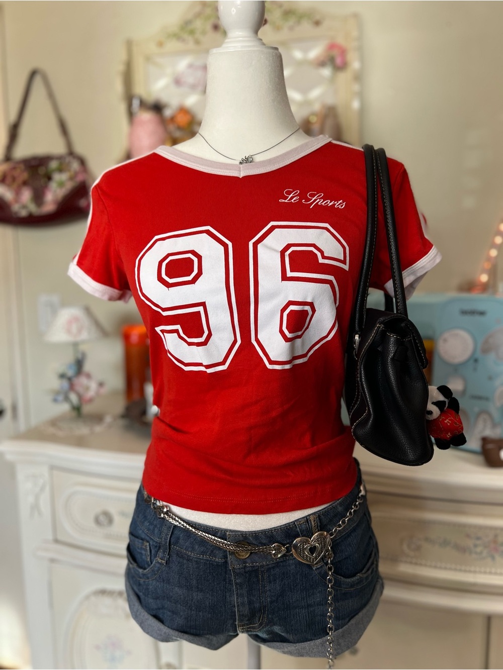 Le Sports Red Short Sleeve '96' Graphic Tee